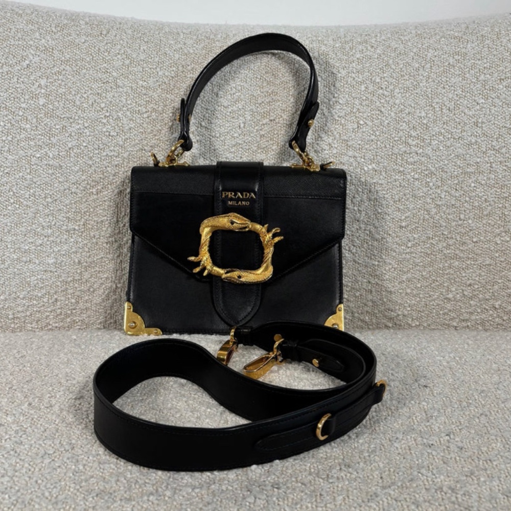 Authentic Pre-Owned Prada Black Leather Animalier Cahier Crossbody Bag - Picture 16 of 16